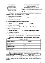 Đề thi giao lưu học sinh giỏi môn Tiếng Anh Lớp 6 - Năm học 2018-2019 (Có đáp án)